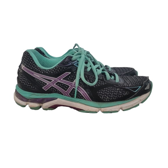 Womens Asics GT 2000 3 Black Purple Teal Running Shoes T550N Sneakers Size 8 - Picture 3 of 8